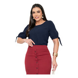 Blusa Feminina Manga Laço Camisa Social Evangélica Atacado