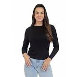 Blusa Feminina Manga Longa Ribana Viscose Elastano Modelagem Jovem Confortável