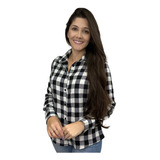 Blusa Feminina Manga Longa Xadrez De Flanela