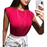 Blusa Feminina Modelo T shirt Ombreira