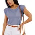 Blusa Feminina Social Básica Elegante Com Ombreira 