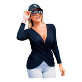 Blusa Feminina Traspassada Manga