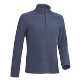 Blusa Fleece Masculina De Trilha Mh100 Quechua Azul