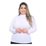 Blusa Gola Alta Canelada Cacharrel Plus Size Moda Inverno