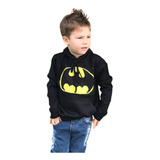 Blusa Infantil Menino Trico Frio Lã Batman Com Capuz