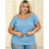 Blusa Lesie Plus Size Roupa Feminina Manga Curta