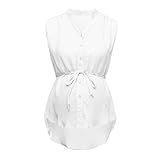 Blusa Listrada De Verão Para Gestantes Com Tecido Sólido Para Grávidas Blusa Feminina Para Gestantes Vestido Infantil Branco  Branco  GG