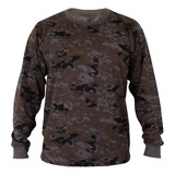 Blusa Manga Longa Camuflada Digital Petróleo Atack