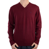Blusa Masculina Ogochi Tricot Gola V Bordo 00500