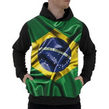 Blusa Moletom 219 Brasil Bandeira Nação Copa Futebol Time