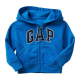 Blusa Moletom Azul Menino Logo Gap