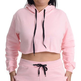 Blusa Moletom Cropped Feminino Flanelado Tendencia Tumblr