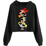 Blusa Moletom Cropped Feminino Meninas Super Poderosas Top