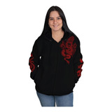 Blusa Moletom Dragão Chinês Vermelho Com Zipper