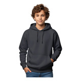 Blusa Moletom Infantil Liso Com Capuz E Bolso Canguru