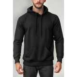 Blusa Moleton Liso Sport Fitnes Capus Bolso Malhar Algodão