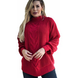 Blusa Outono Inverno Poncho Tricô Feminino