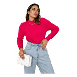 Blusa Pelinho De Frio Pelúcia Feminina Outono Inverno