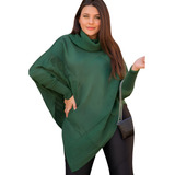 Blusa Poncho Kimono Tricot Inverno Aaran Linha Tamanho M
