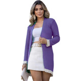 Blusa Poncho Kimono Tricot Tricô Inverno Feminino Longo