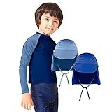 Blusa Proteção Uv Infantil Camiseta 2 Bonés Menino Menina 1 Blusa Azul C 2 Bonés 6 Meses 1 Ano 