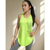 Blusa Regata Long Line double Es12 Feminina Academia cores
