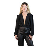 Blusa Social Body Aitona Manga Bufante Decote Solto Aitona