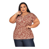 Blusa Social Feminina Festa Estampada Plus Sise Size 2530