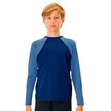 Blusa Térmica Camiseta Infantil Proteção Uv 50 Raios Solares Praia Criança Bebê Menino Menina Azul 8 Anos 