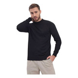Blusa Trico Masculina Suéter Tricot Gola Redonda Manga Longa