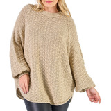 Blusa Tricô Poncho Lã Feminino Moda