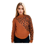 Blusa Tricot Manga Longa Sueter Moda Animal Print