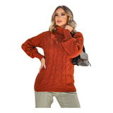 Blusão Feminino Tricot Cacharrel Tricô Suéter Lã Inverno