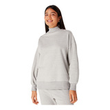 Blusão Moletom Feminino Oversized Peluciado Gola