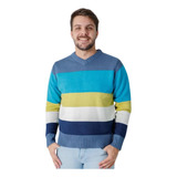 Blusão Tricô Masculino Suéter Gola V Casaco Inverno Lã