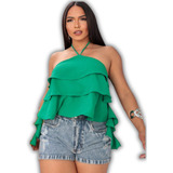 Blusinha Bata Bababado Camada Soltinha Frente Unica Envio24h