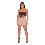 Blusinha Cropped Feminina Tomara Que Caia Laço Bojo Canelado