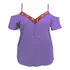 Blusinha Feminina Ombro Vazado Decote V Com Cordão Plus Size