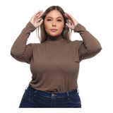 Blusinha Plus Size Manga Longa Gola Alta Cacharrel Inverno