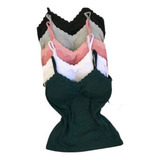 Blusinha Regata Alcinha Decote Renda Blusa Viscolycra Bojo