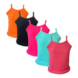 Blusinhas Regata Infanto Juvenil Kit 5 Peças Oferta Menina