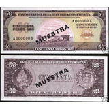 Bn8214 Rep Dominicana 1964 50 Pesos Ouro Specimen Rara