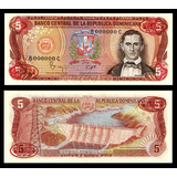 Bn8236 Rep Dominicana 1984 Cinco Pesos Ouro Specimen Rara