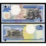 Bn8246 Rep Dominicana 2000 Pesos Ouro Specimen Raríssima