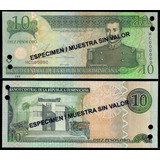 Bn8250 Rep Dominicana 2003 Dez Pesos Ouro Specimen Rara