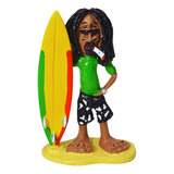 Bob Marley Surfista Estatua Decoração Prancha