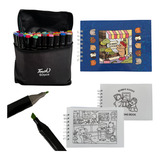 Bobbie Goods Capa Dura Azul 60 Folhas E Kit Touch 60 Cores