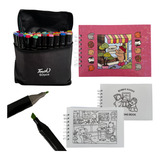 Bobbie Goods Capa Dura Rosa 60 Folhas E Kit Touch 60 Cores
