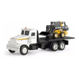 Bobcat John Deere 320e Caminhão Peterbilt miniatura 1 64