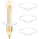 Bobeches Protetores De Gotejamento De Vela Transparente Bobeches De Vidro Para Castiçais Anéis Coletores De Cera De Vela De Vieira Anéis Cônicos Protetores De Vela Anel De Vela Para Mesa De Jantar